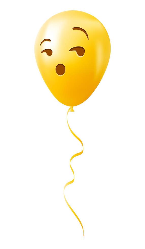Emoji balloon with grinning flirting face Yellow emoji smile vector