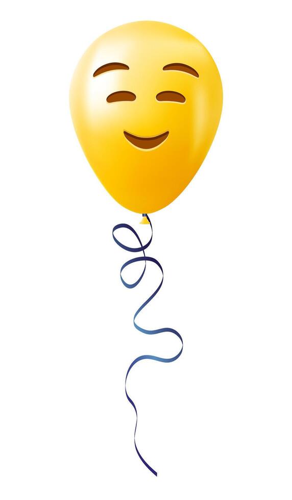 Emoji balloon with embarrassed smiling face Yellow emoji smile vector