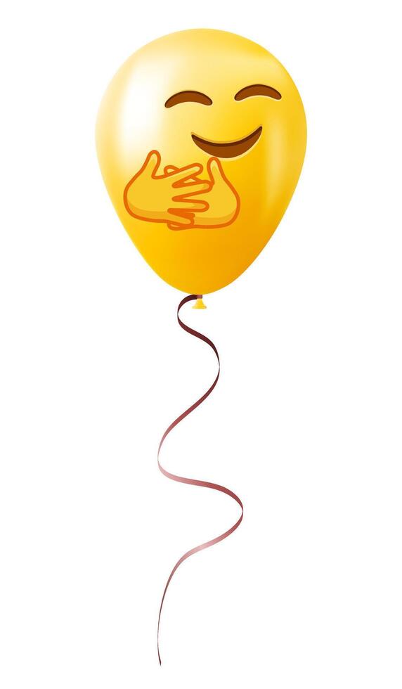 Emoji balloon with hugs face Yellow emoji smile vector