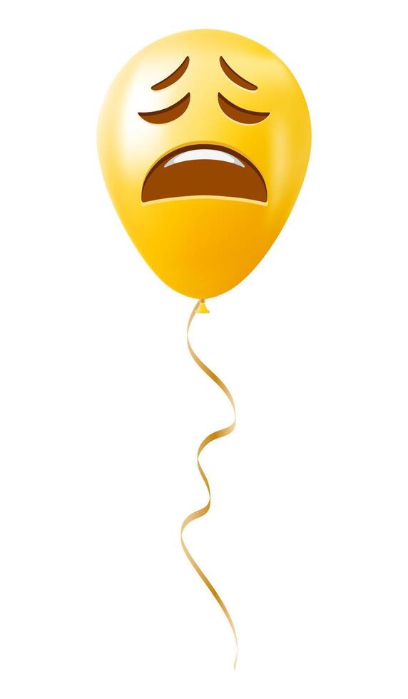 Emoji balloon with tired face Yellow emoji smile vector