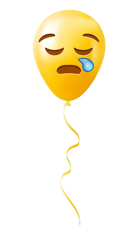 Emoji balloon with sleepy face Yellow emoji smile vector