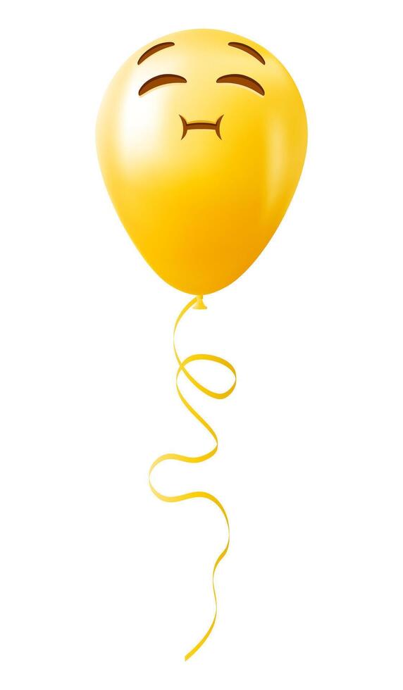 Emoji balloon with chewing face Yellow emoji smile vector