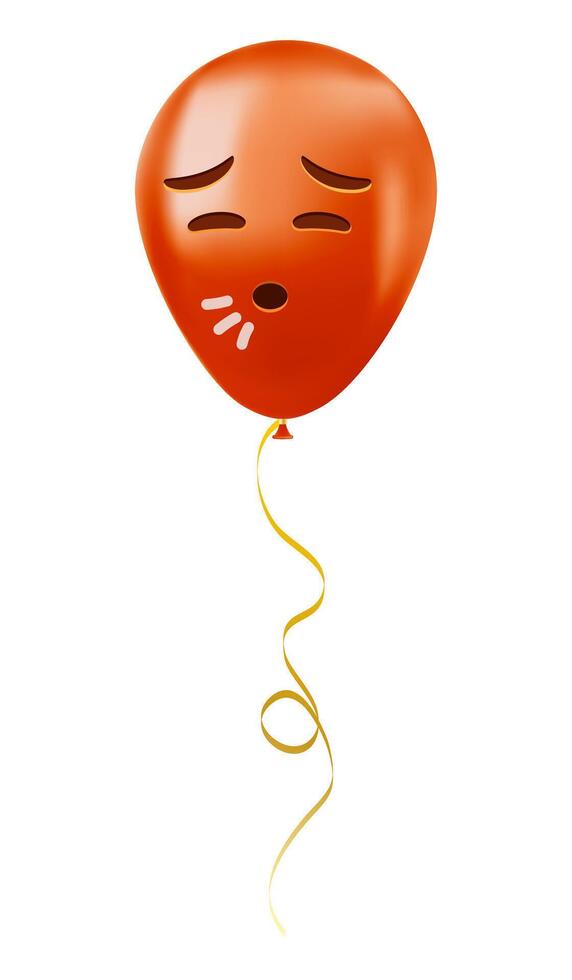 Emoji balloon with sweaty face Red emoji smile vector