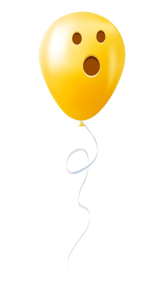 Emoji balloon with open mouth face Yellow emoji smile vector