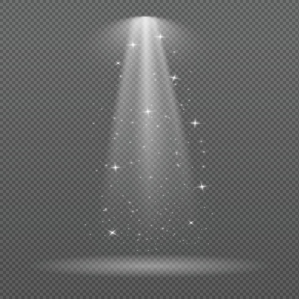 White spotlight with glowing sparkle vector
