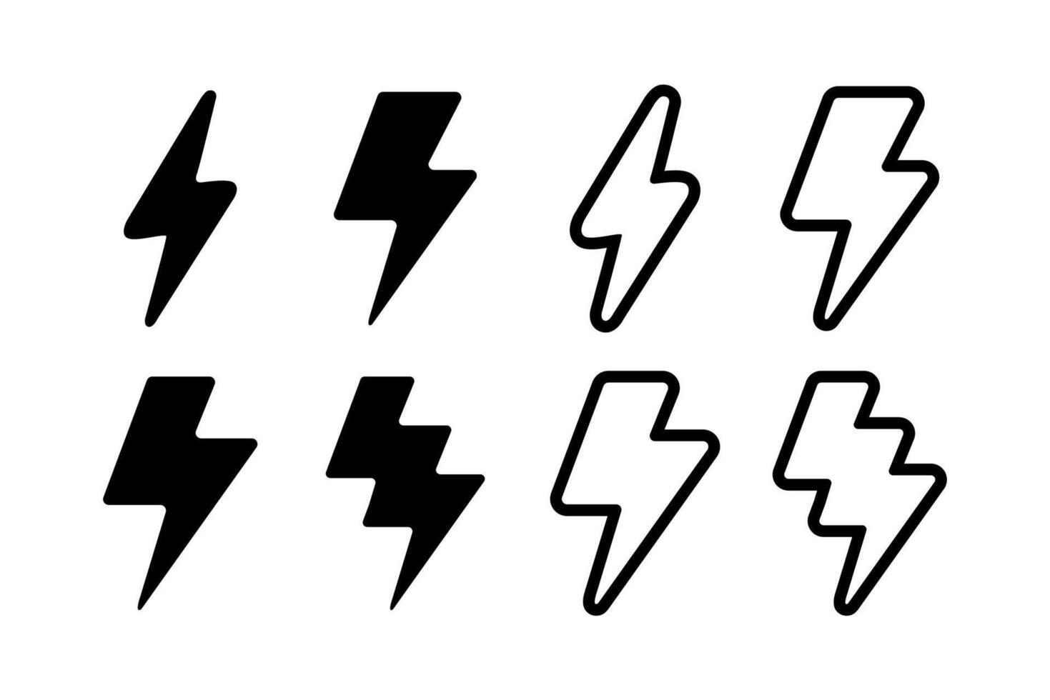 Lightning icon set illustration. electric sign and symbol. power icon. energy sign. vector