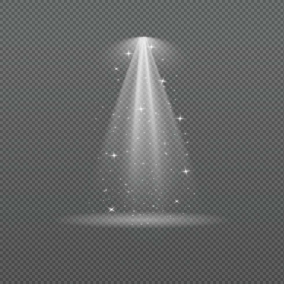 White light spotlight with glowing sparkle effect vector