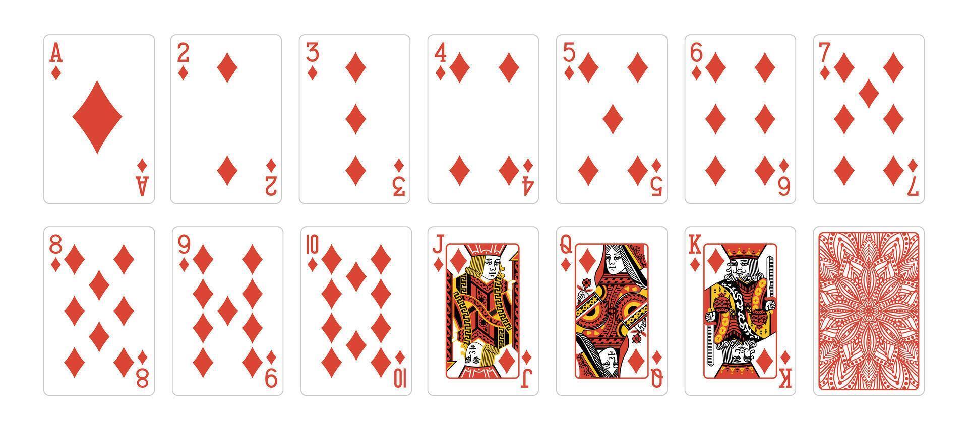 Poker playing cards set vector