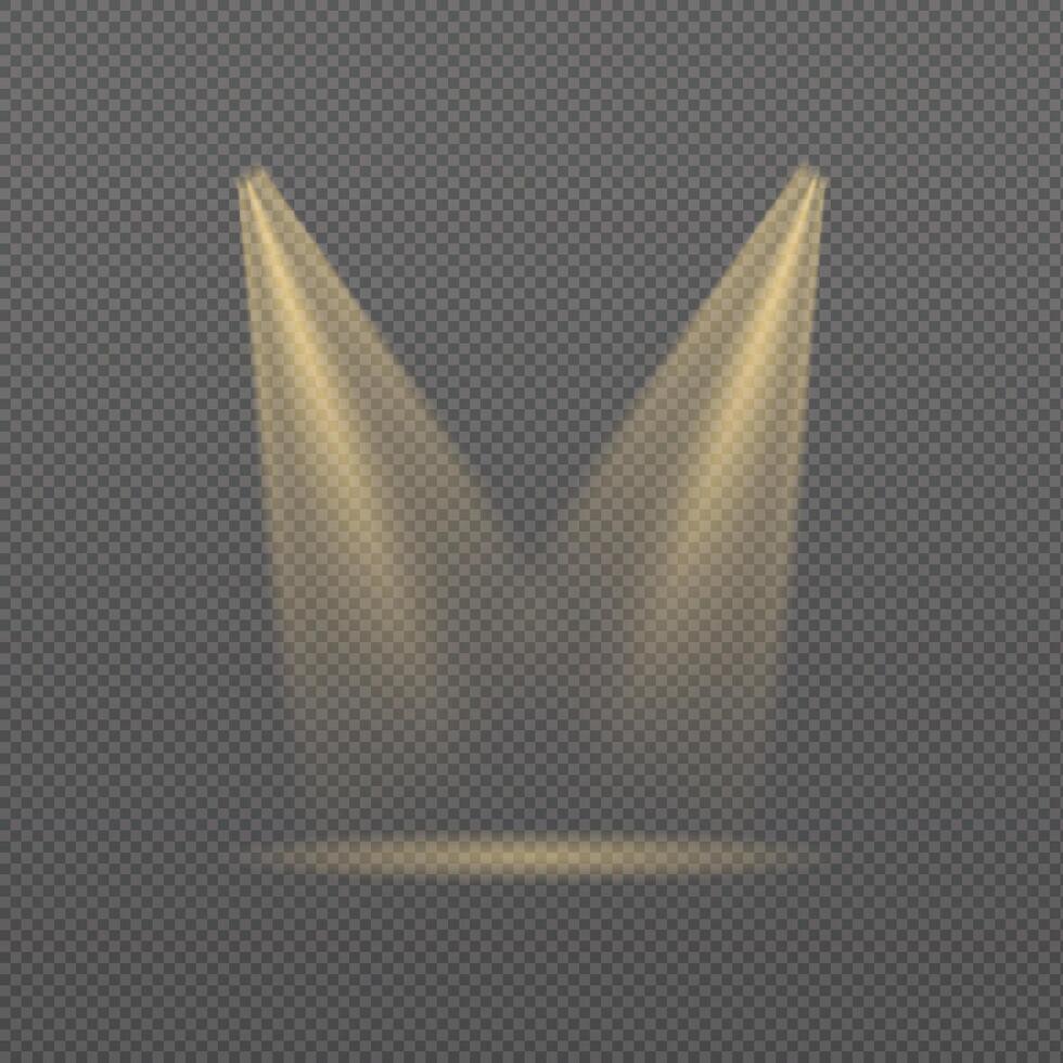 Abstract yellow spotlight light effect vector