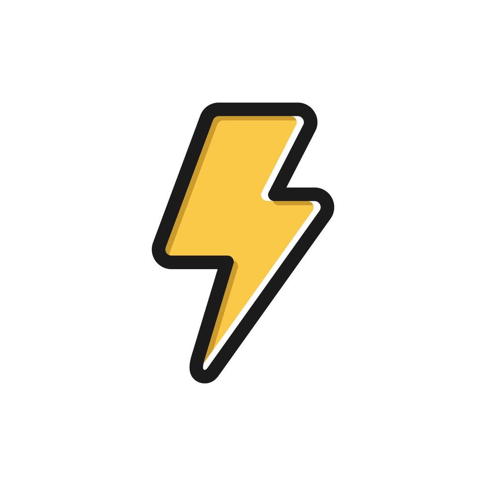 Flat Thunder and Bolt Lighting Flash symbol vector