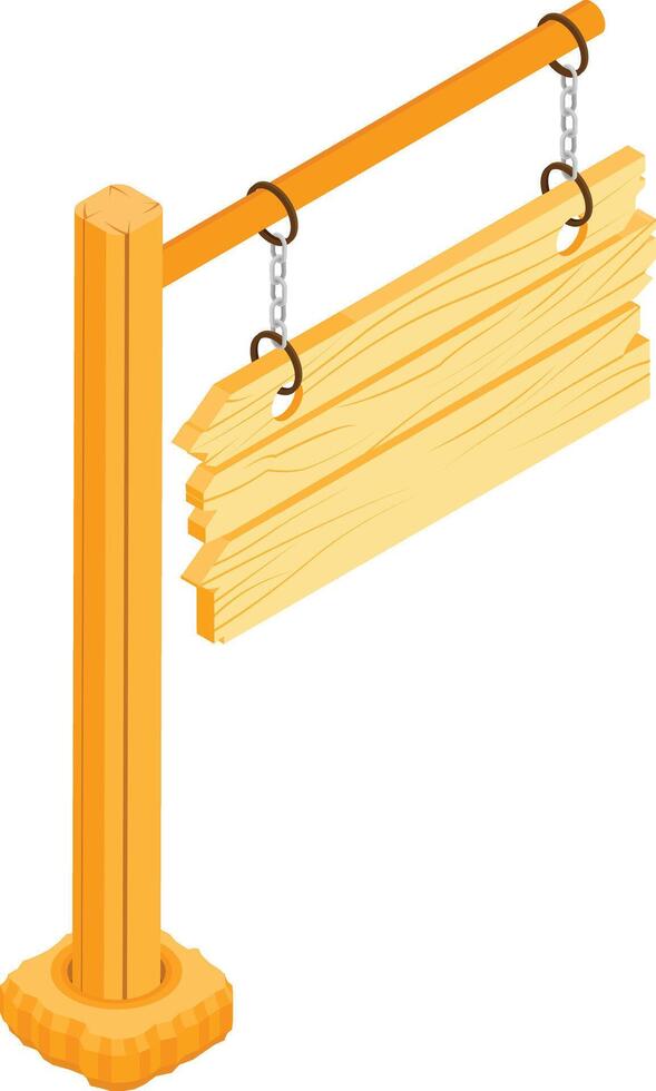 Isometric Wooden Signboard vector