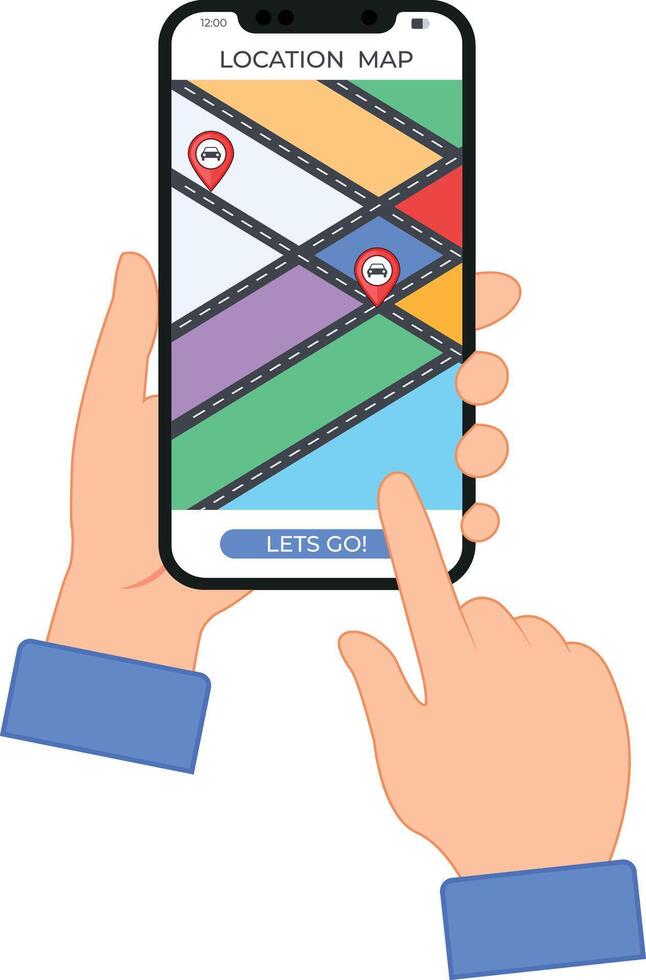 Taxi Booking App UI Illustration vector