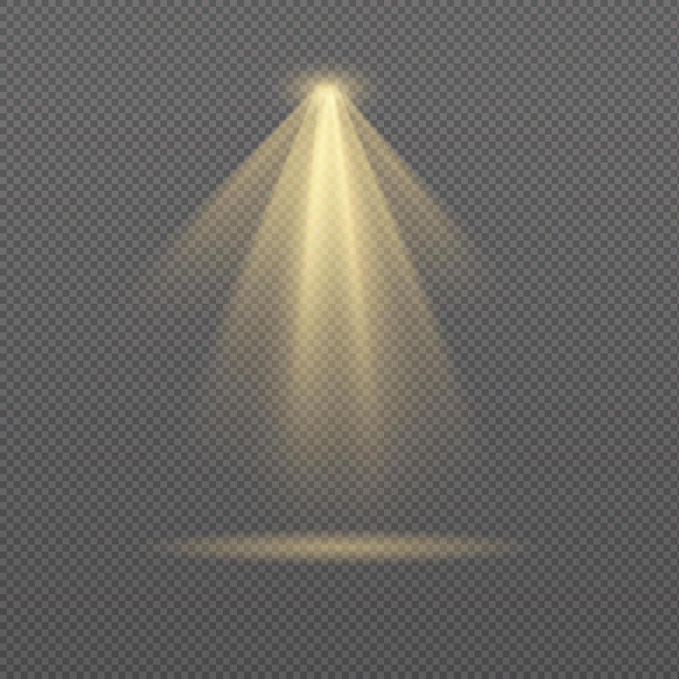 Yellow spotlight. Abstract Light effect vector