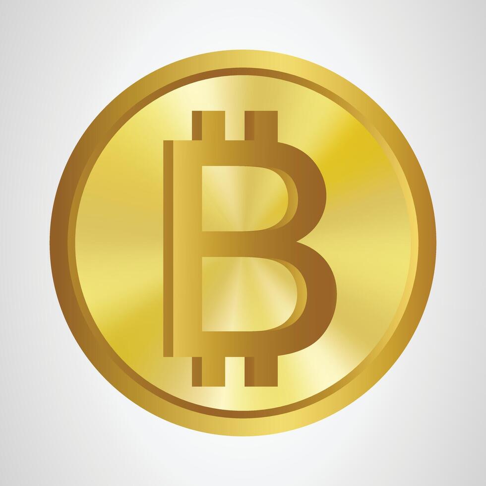 realistic golden isolated bitcoin coin vector