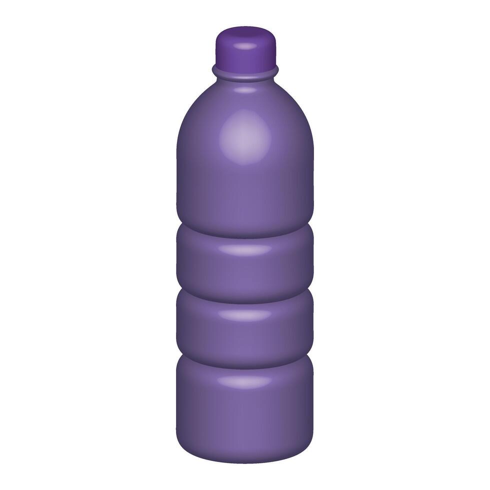3D Plastic violet bottle ,isolated on white background ,Eps 10 illustration . vector