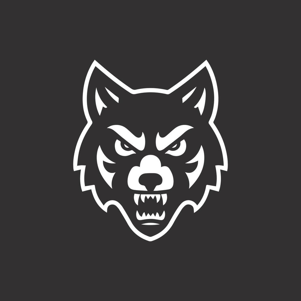 Angry Wolf Head Icon in Silhouette for Custom Designs vector