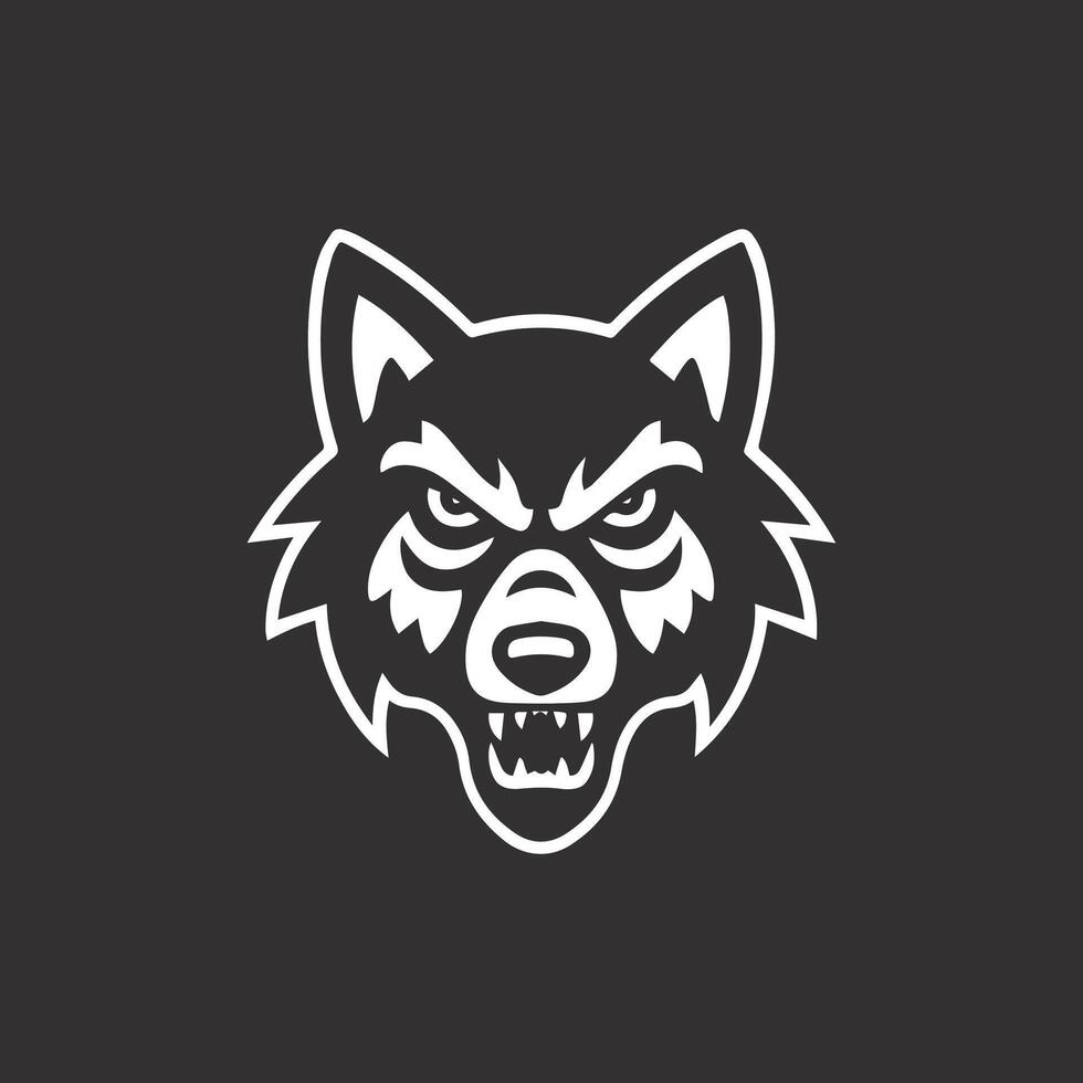 Abstract Angry Wolf Head Logo in Silhouette Style vector