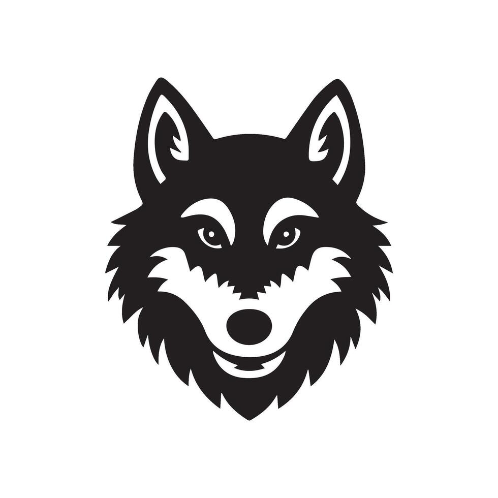 Wolf Head Silhouette Design for Angry Mascot Branding vector