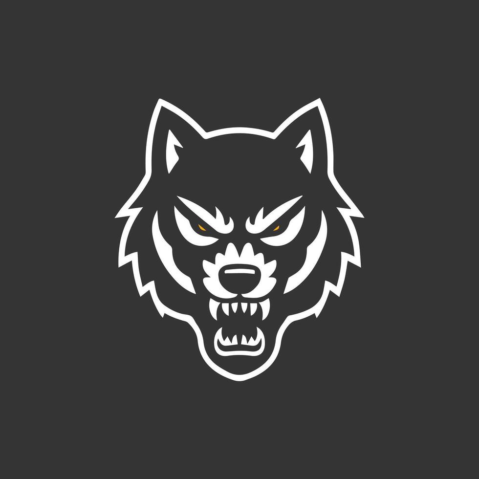 Minimalist Angry Wolf Head Silhouette for Branding vector