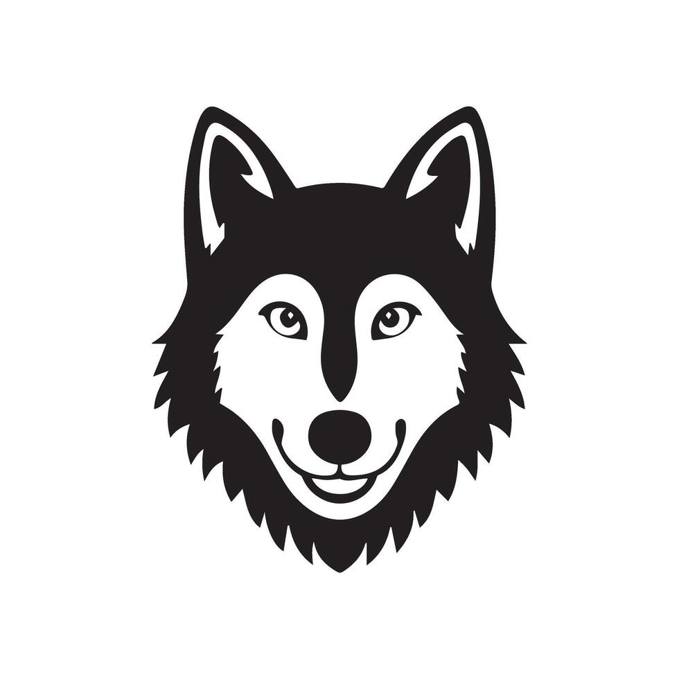 Dynamic Angry Wolf Head Silhouette Logo Design Concept vector