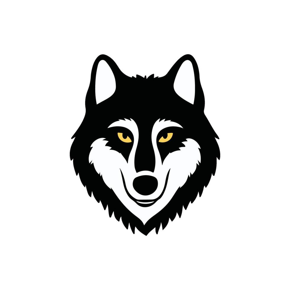 Powerful Angry Wolf Mascot Silhouette Design for Branding vector