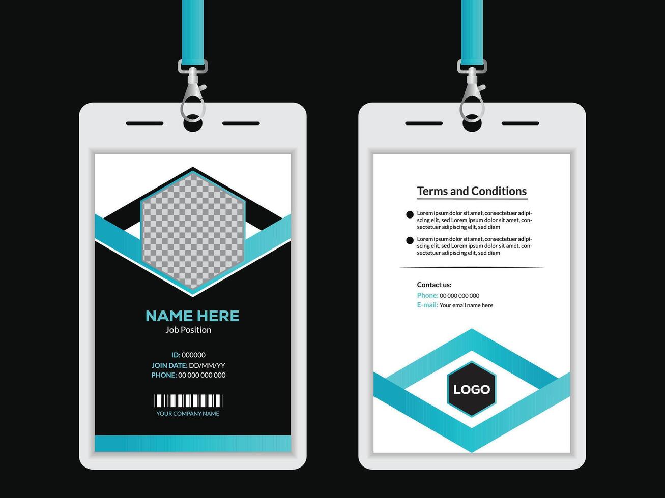 Modern and minimalist id card template vector