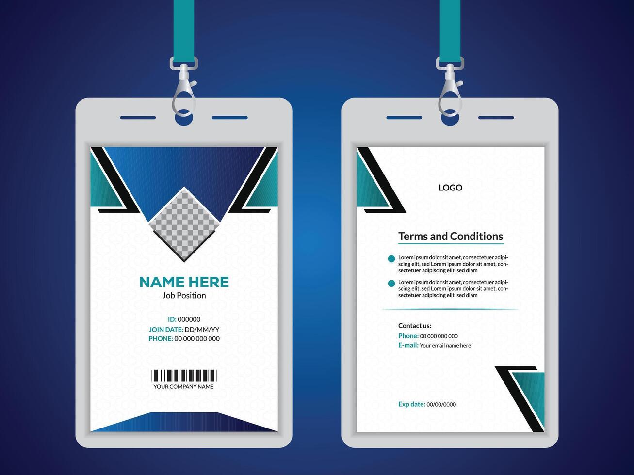 Professional corporate ID card template design for your business vector