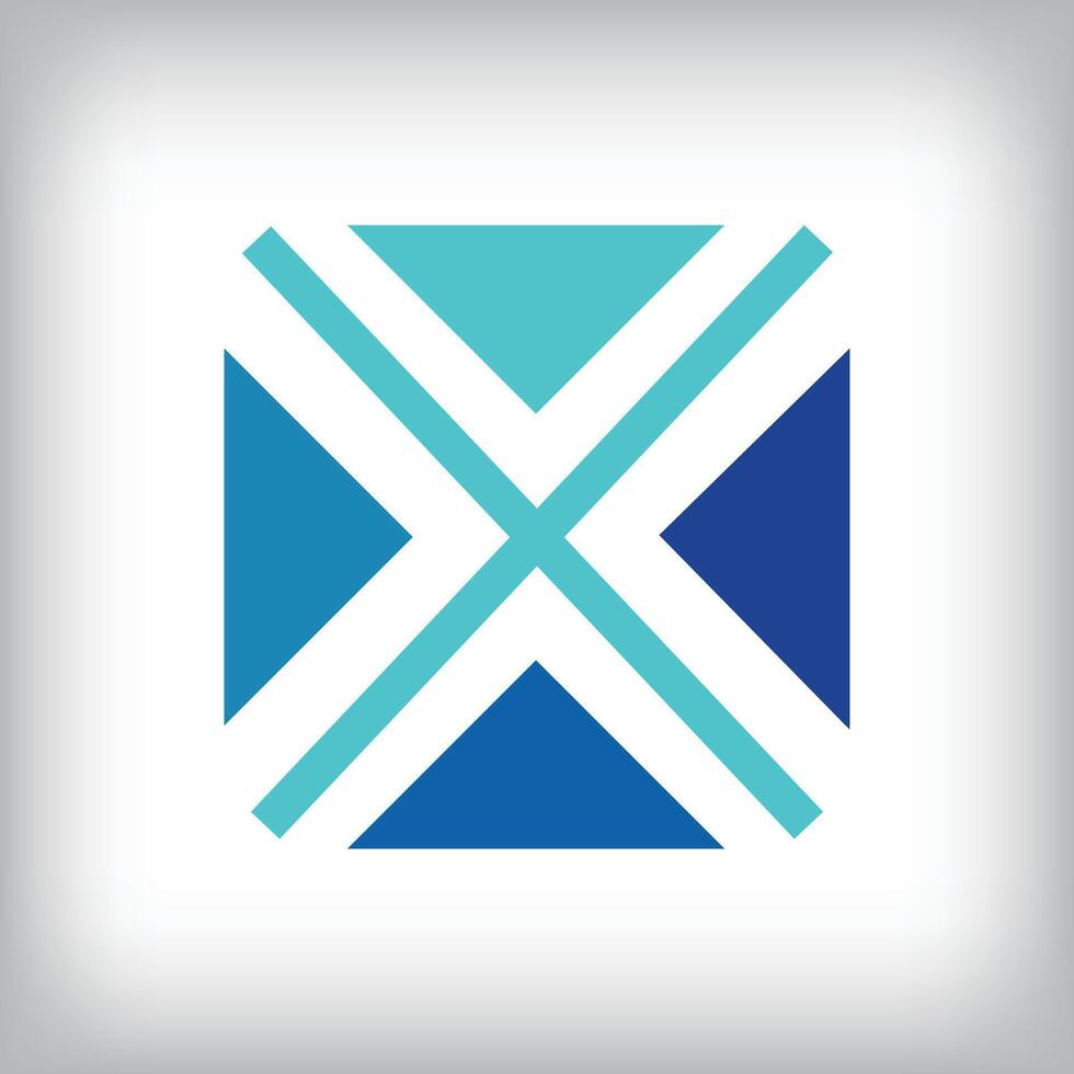 Creative play sign logo design with x. It has a linear design and flat style. flat style. suitable for company vector