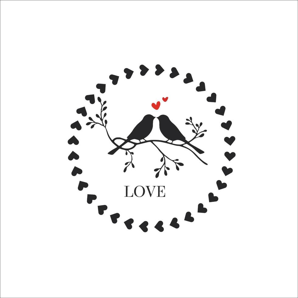 Valentines Greeting Card with Birds Design vector