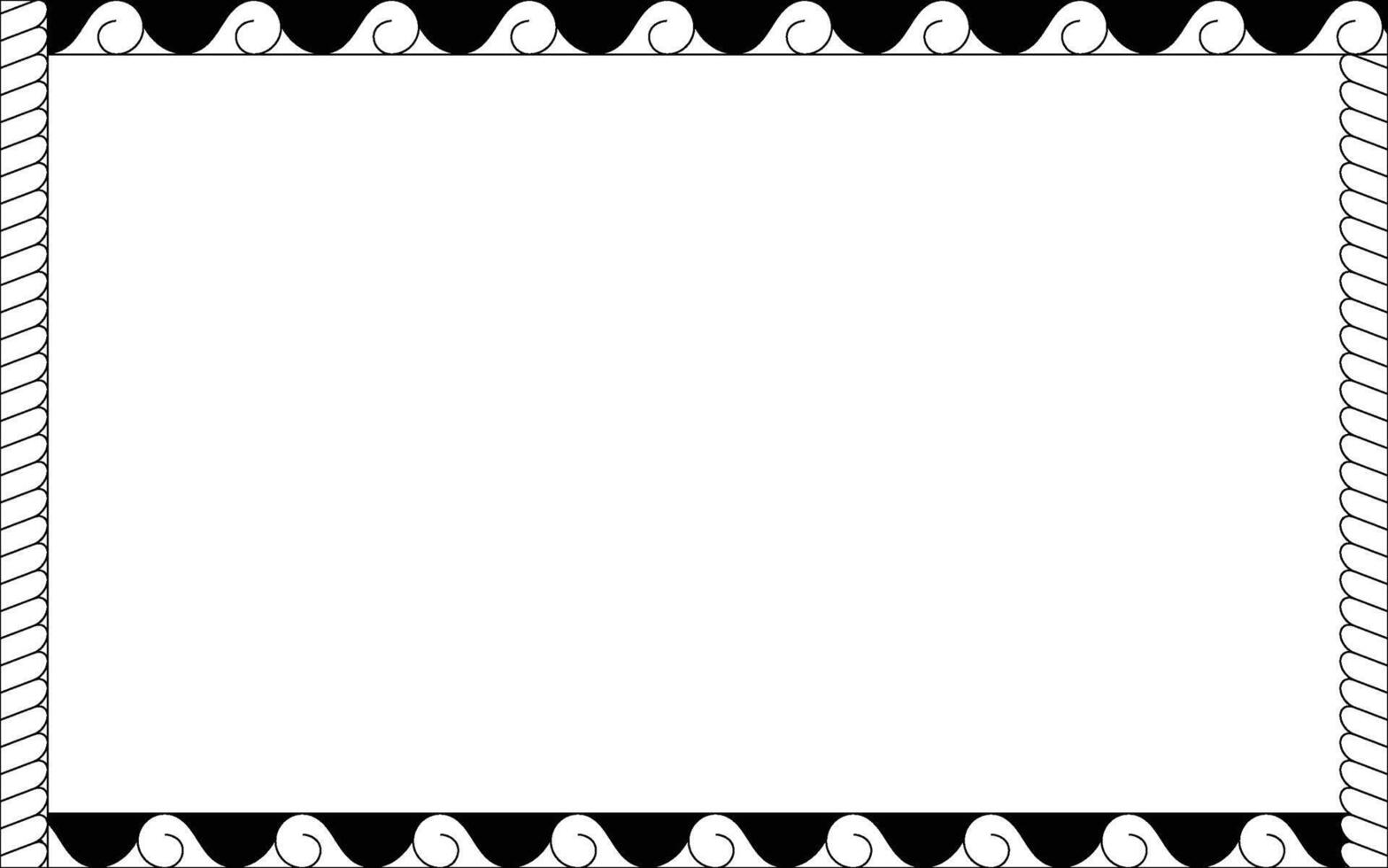 A black and white frame with a white border vector