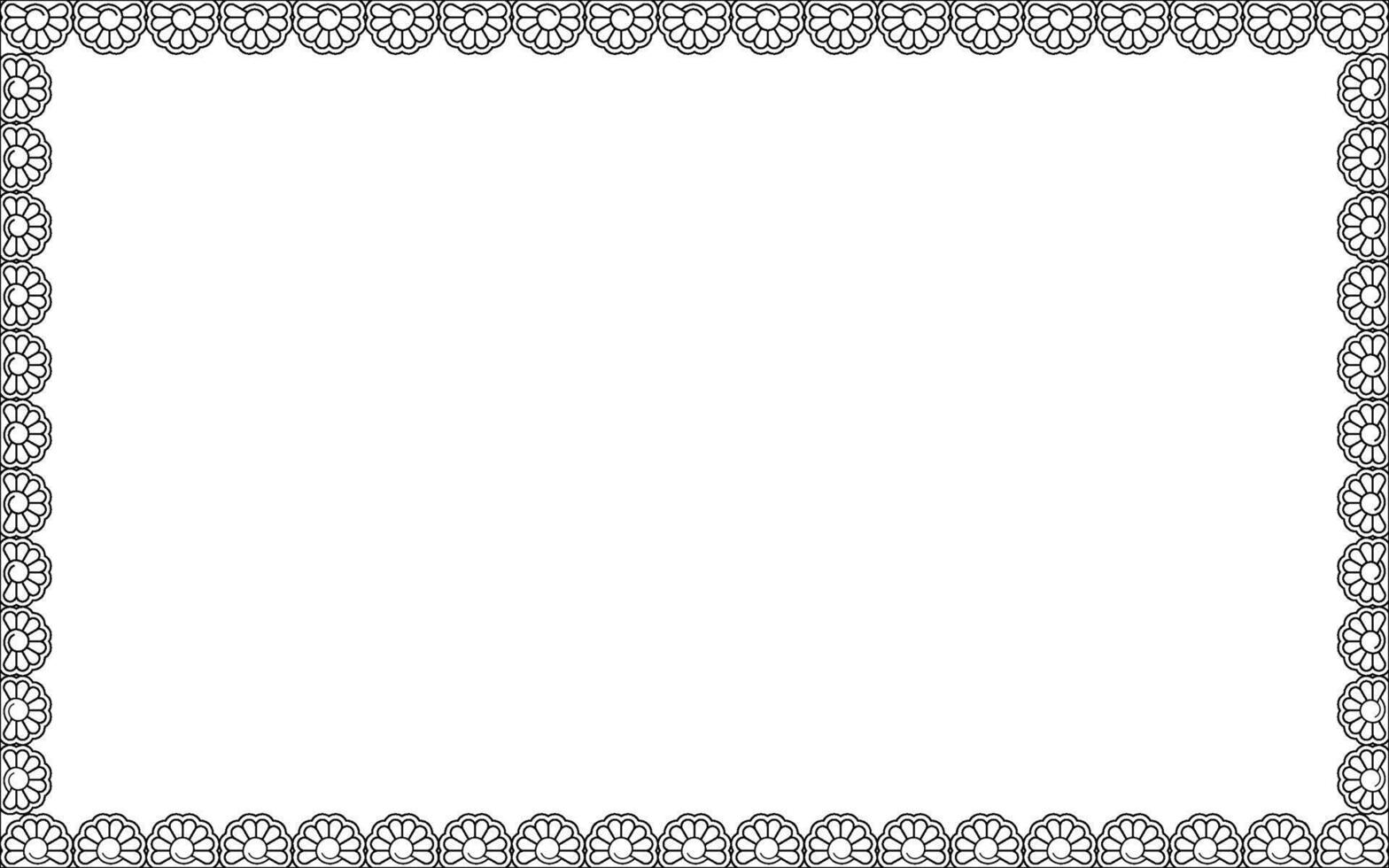 A square frame with a floral pattern vector