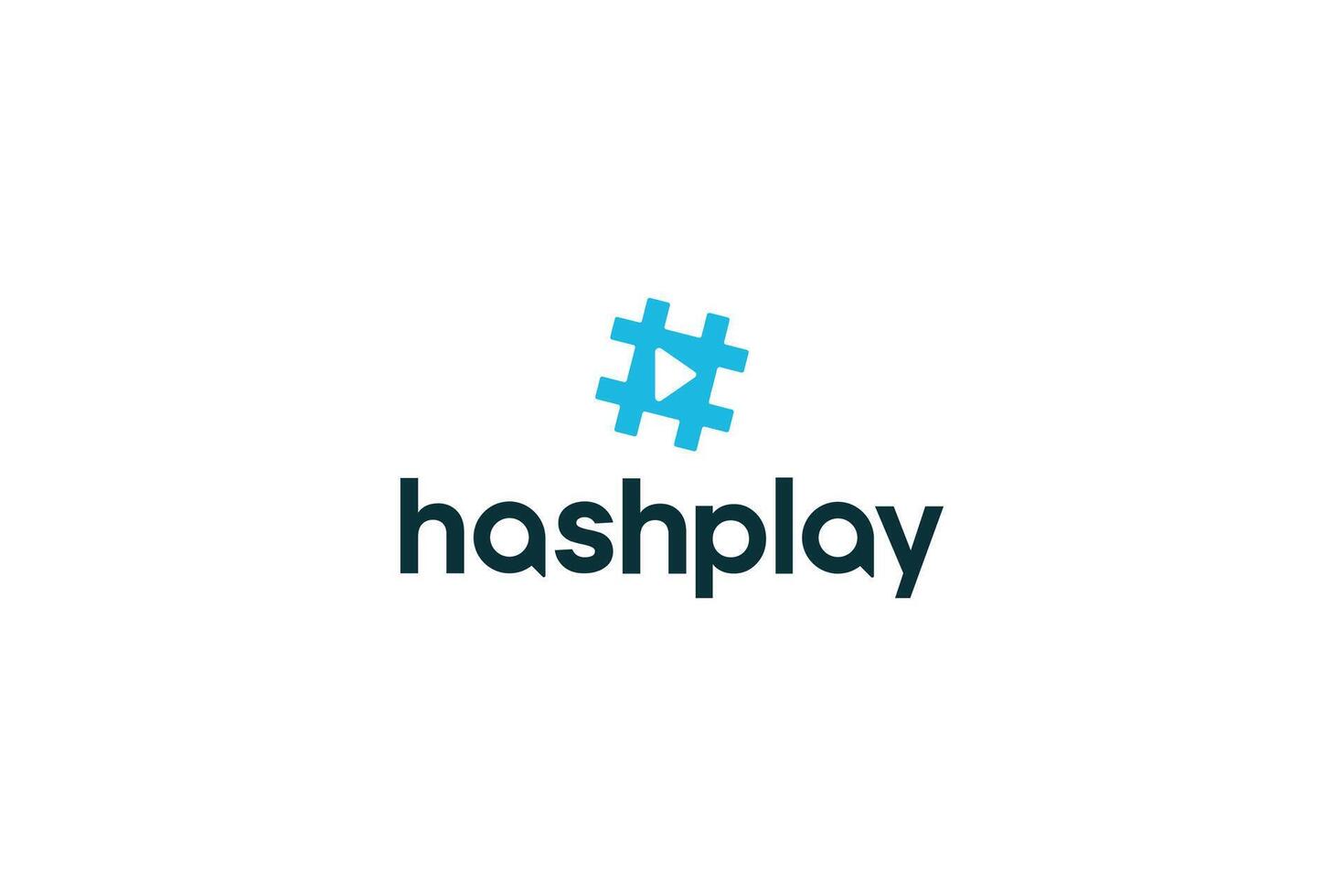 Hash play logo for media player and recommend play services vector