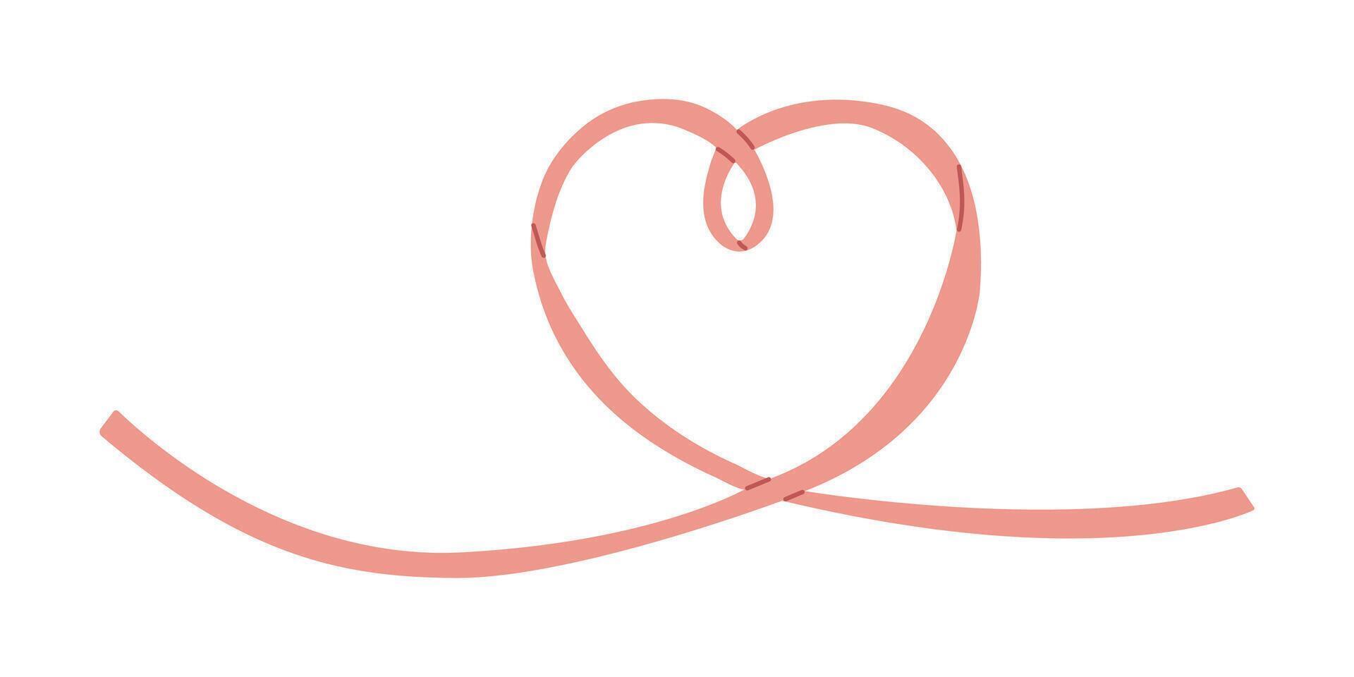 Bow coquette aesthetic ribbon heart shape vector