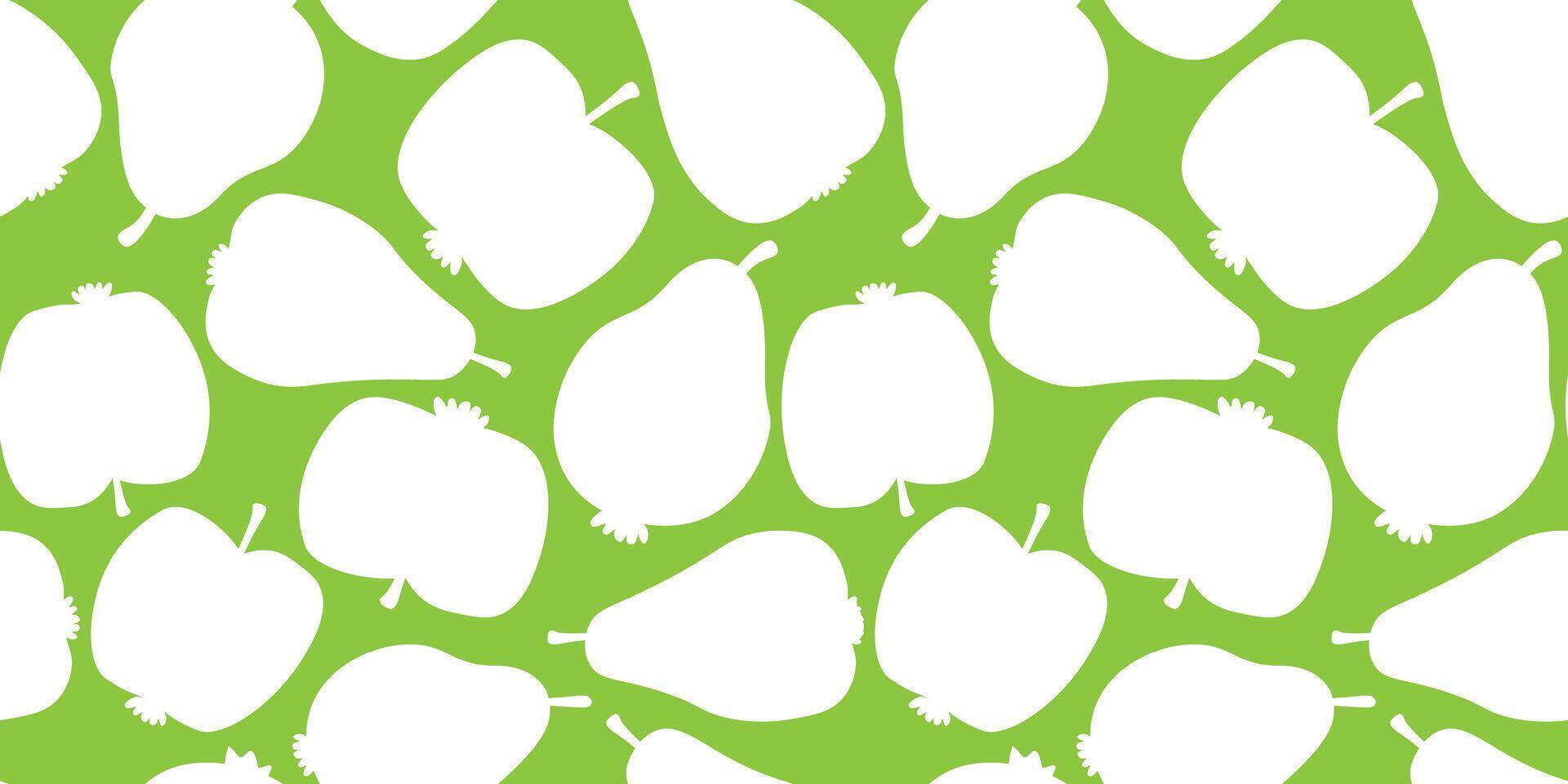 Seamless pattern with apple and pear silhouettes. Fruit monochrome abstract print. vector
