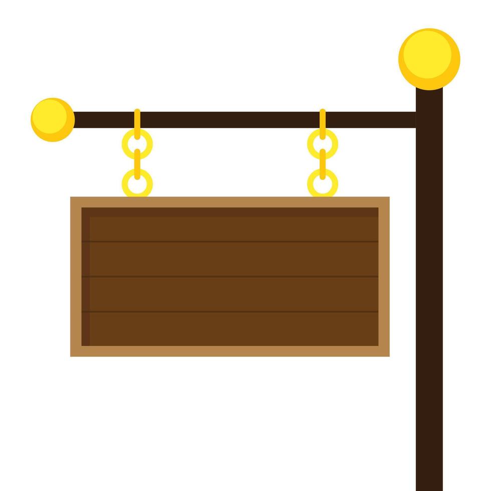 Wooden signpost . Wooden signpost icon. Colored silhouette. Vertical view. flat simple graphic illustration. vector
