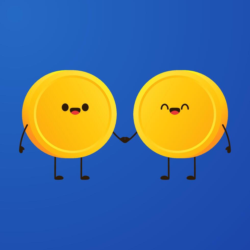 Coin character. wallpaper. free space for text. coin . Coin poster design. vector