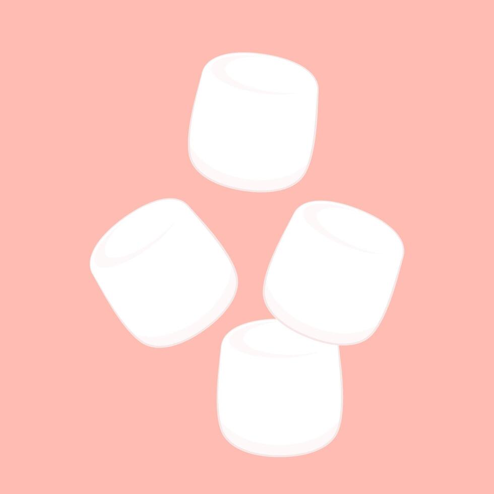 Marshmallow isolated on pink background. Marshmallow . vector