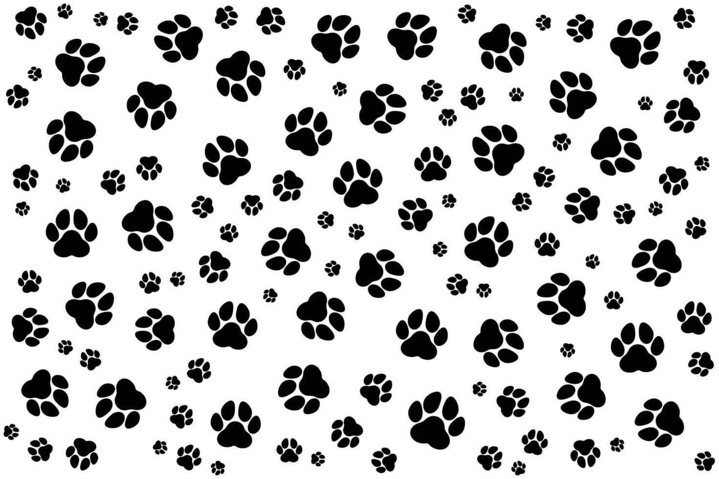 white background with paw silhouettes vector