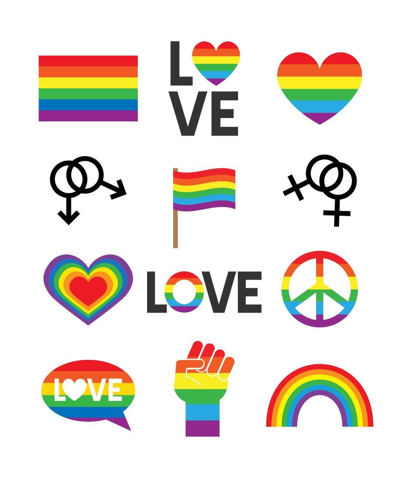 Set of lgbt elements vector