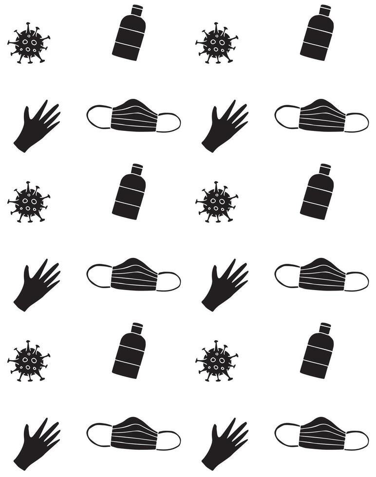 Seamless pattern of coronavirus things vector