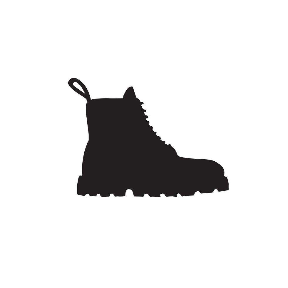 Hand drawn doodle sketch black boot vector