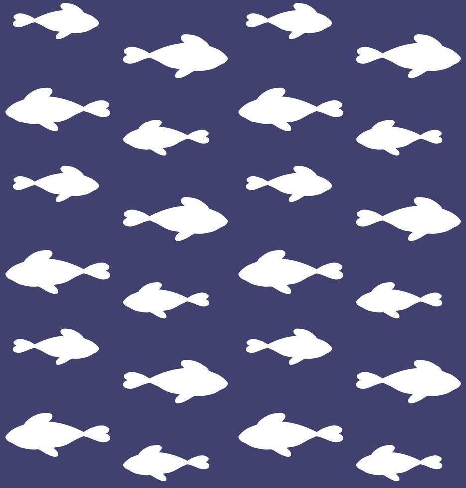 Seamless pattern of hand drawn fish vector