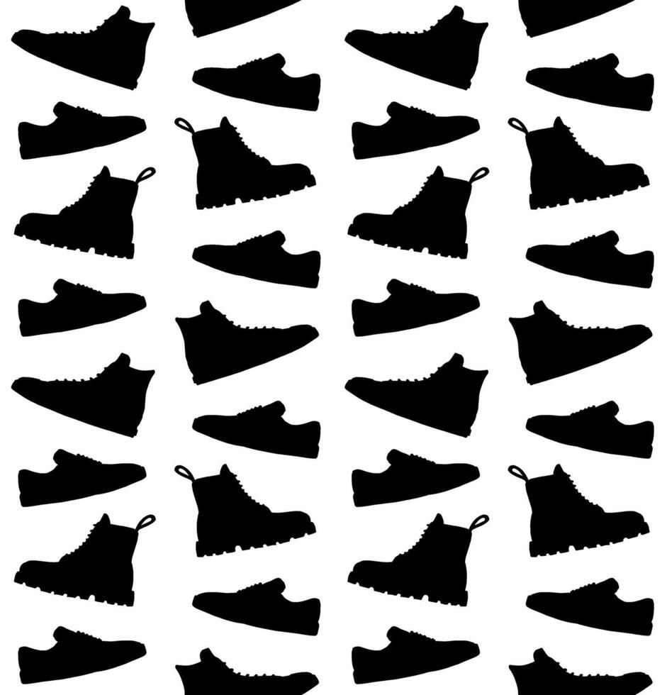 Seamless pattern of doodle sketch shoes vector