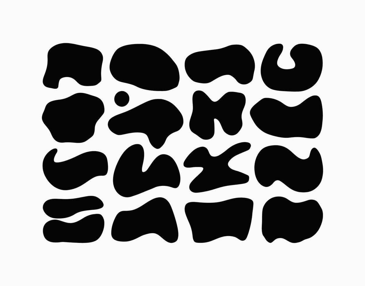 Clean Modern Blob Shape Silhouette Collection Template vector