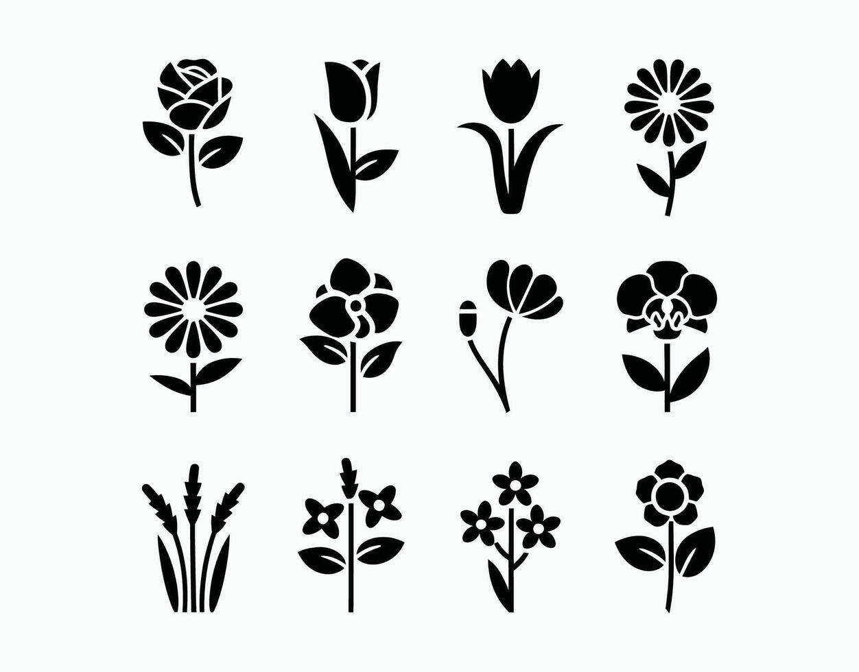 Flower Icon Collection Template vector