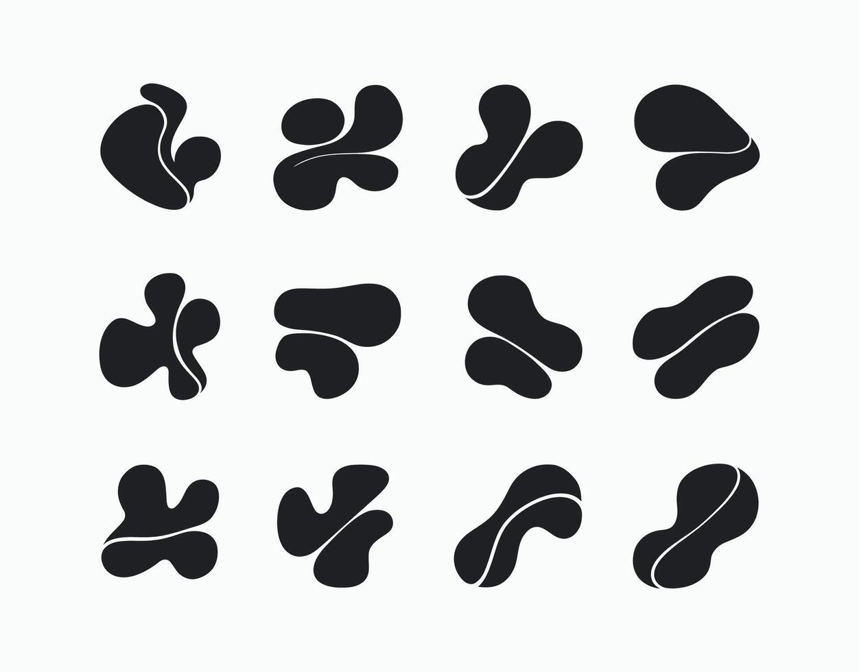 Modern Fluid Shape Silhouette Collection File vector