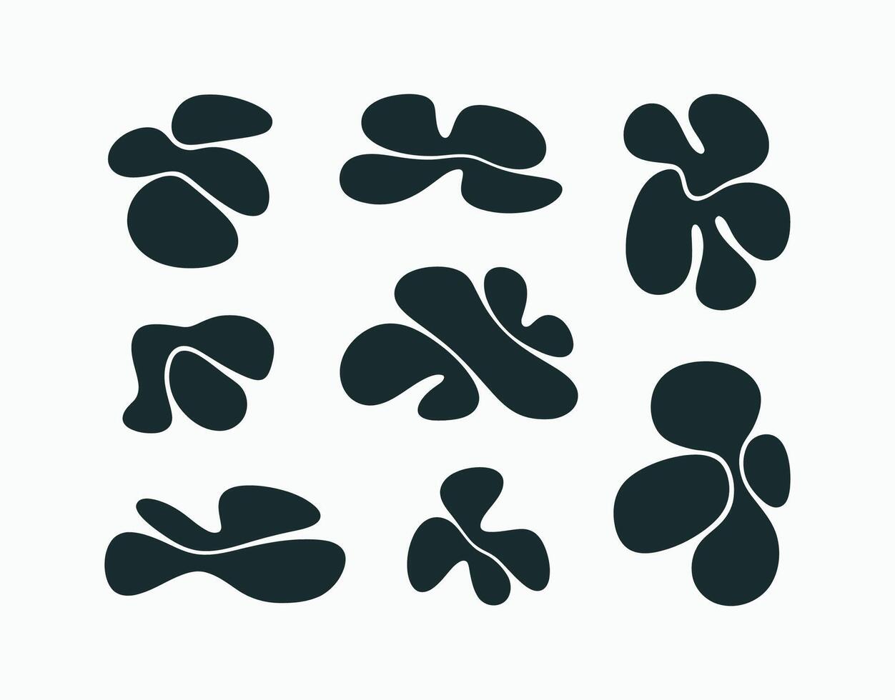 Abstract Fluid Blob Silhouette Collection Template vector
