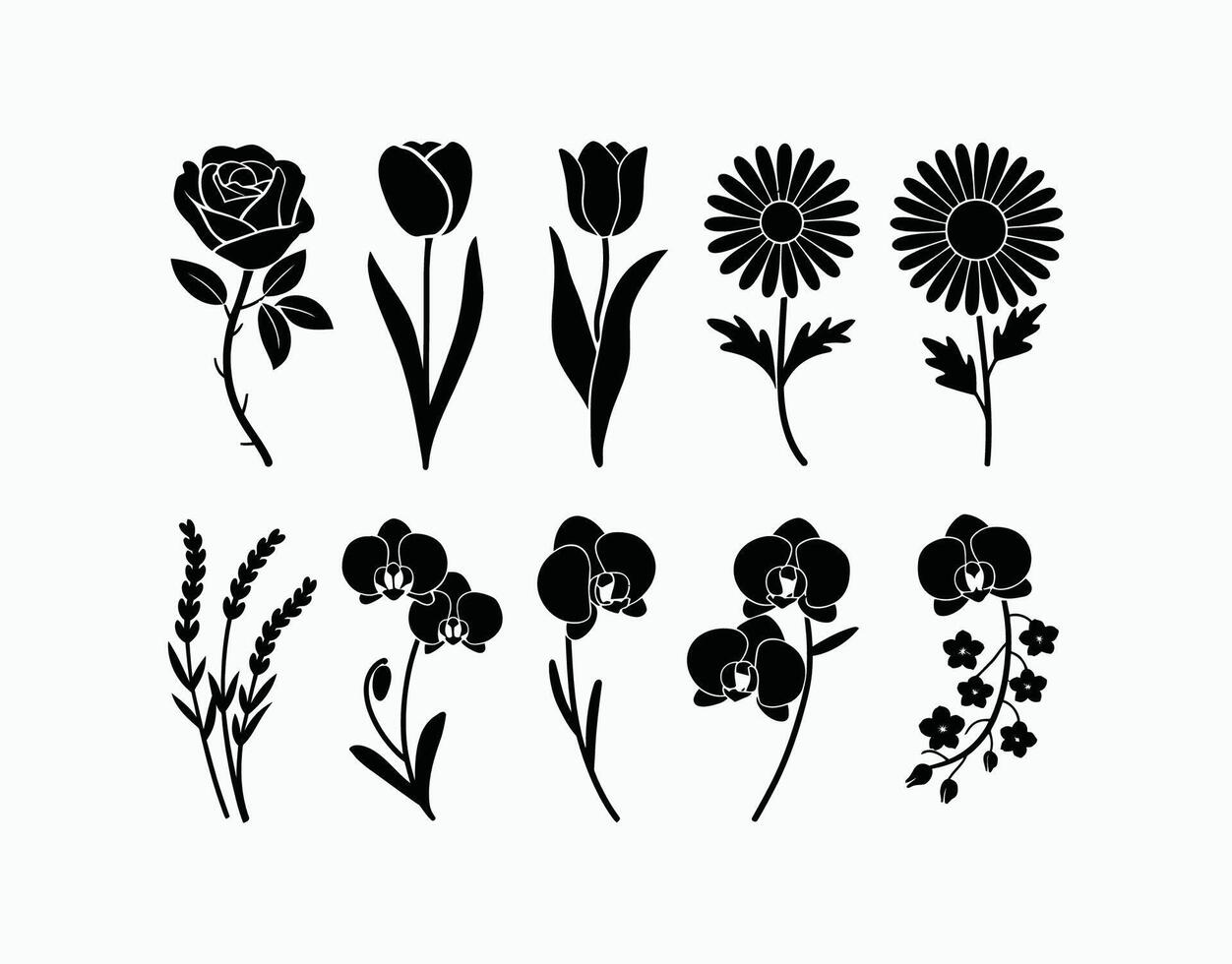 Elegant Flower Set Template vector