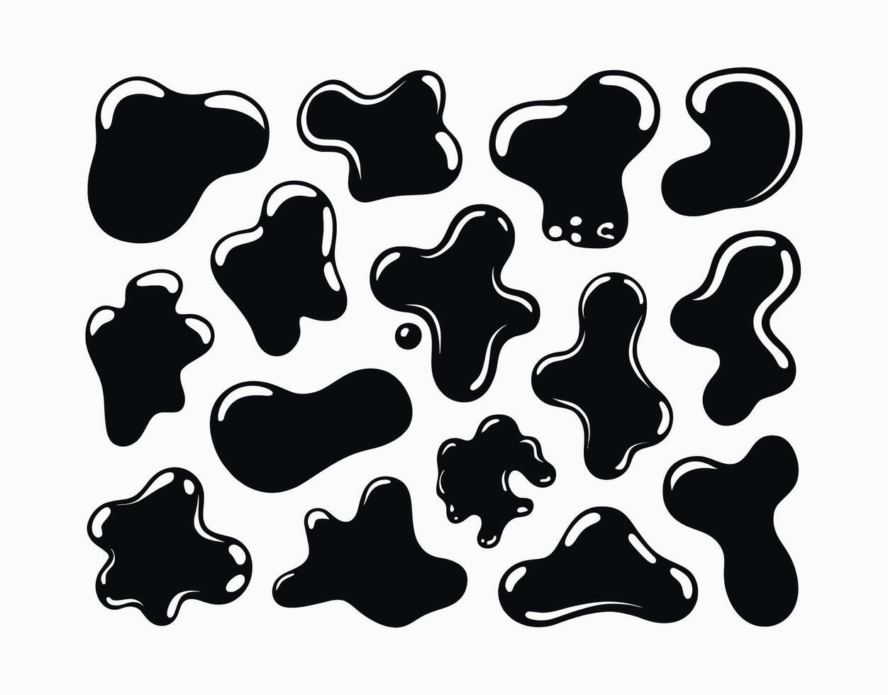 Organic Blob Shape Silhouette Collection Template vector