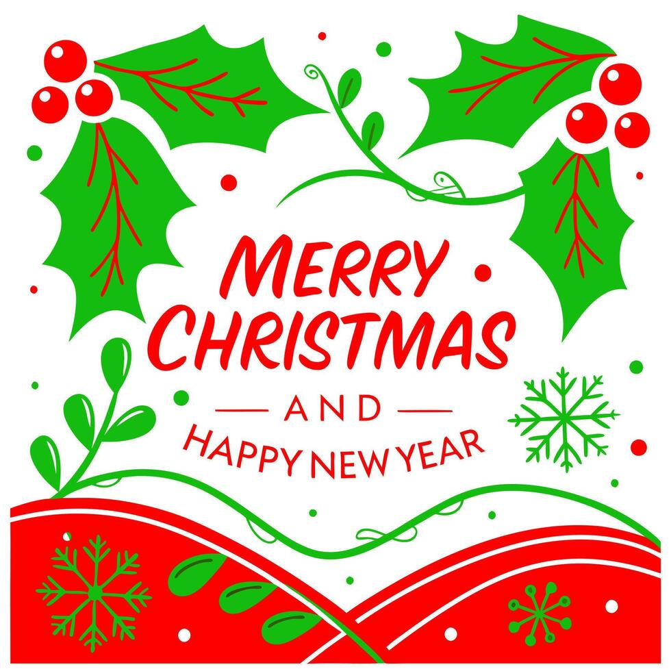 Merry christmas and happy new year vector